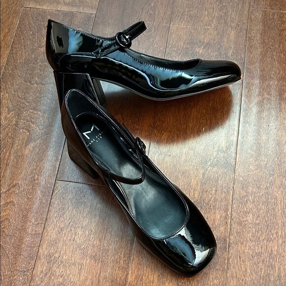 Marc Fisher LTD Nessily Mary Jane Pumps, Black Patent Leather, Size 8 - Picture 2 of 16